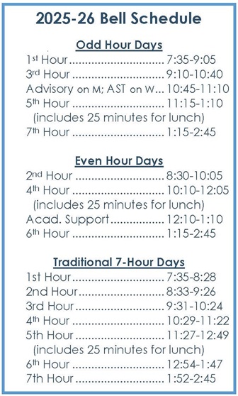 2025-26 Bell Schedule